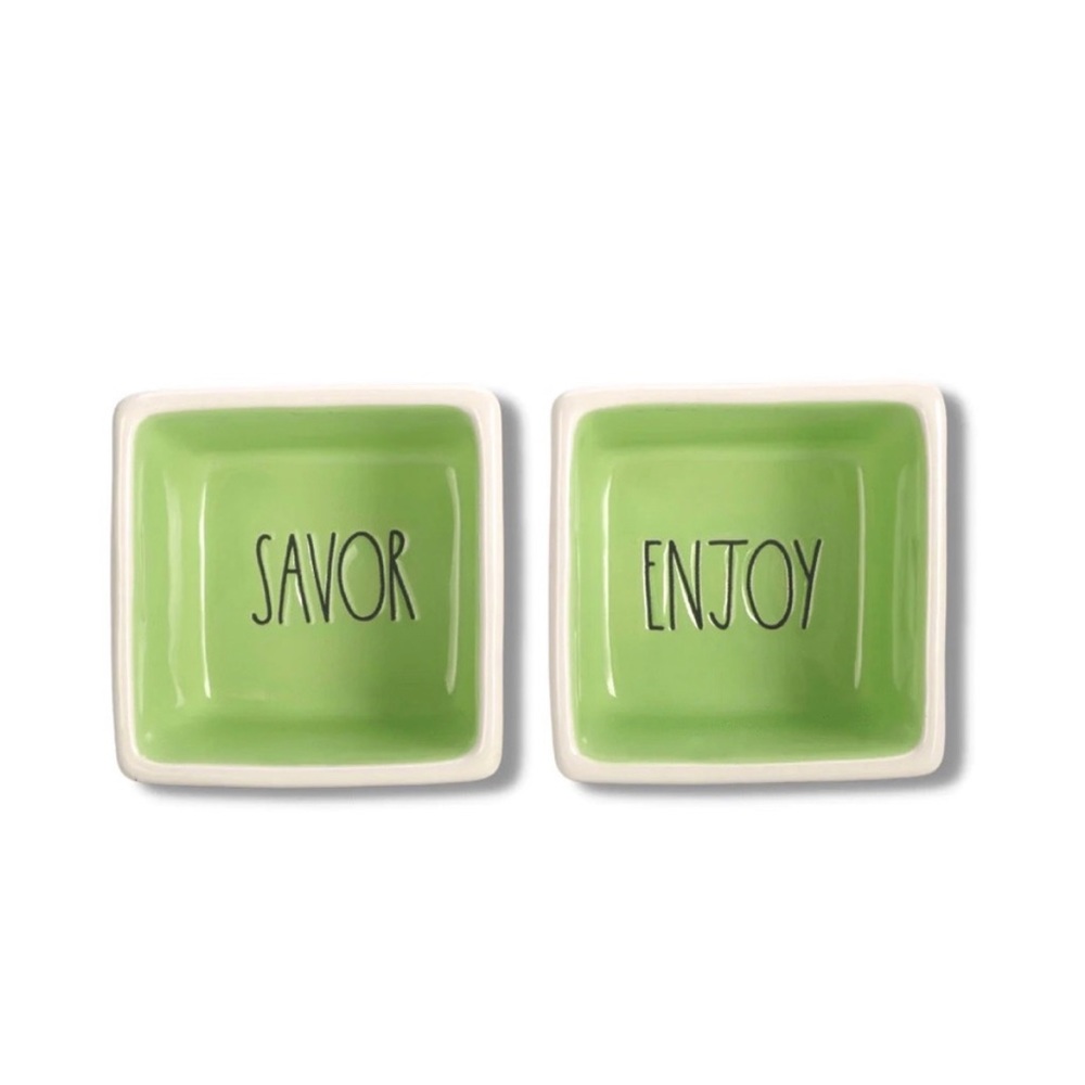 RAE DUNN 2 Small serving bowls -Savor & Enjoy